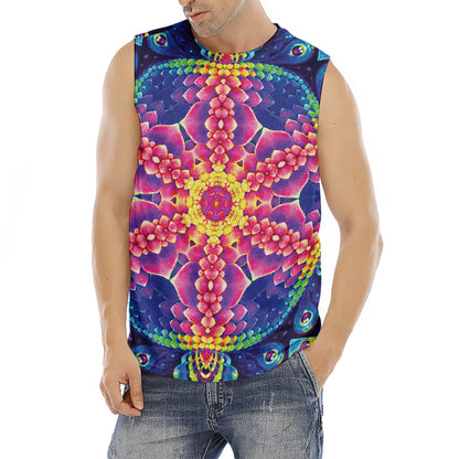 Colorful Psychedelic Kaleidoscope Print Men's Fitness Tank Top