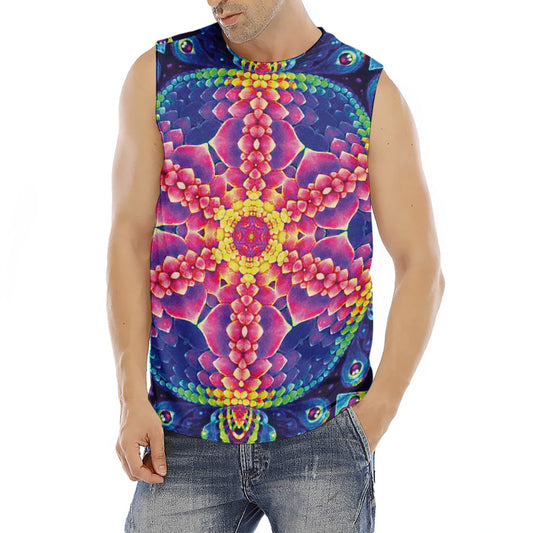 Colorful Psychedelic Kaleidoscope Print Men's Fitness Tank Top