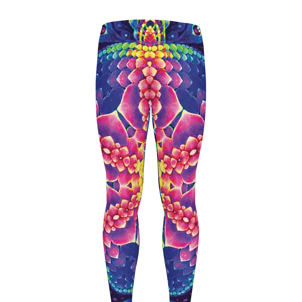 Colorful Psychedelic Kaleidoscope Print Men's leggings