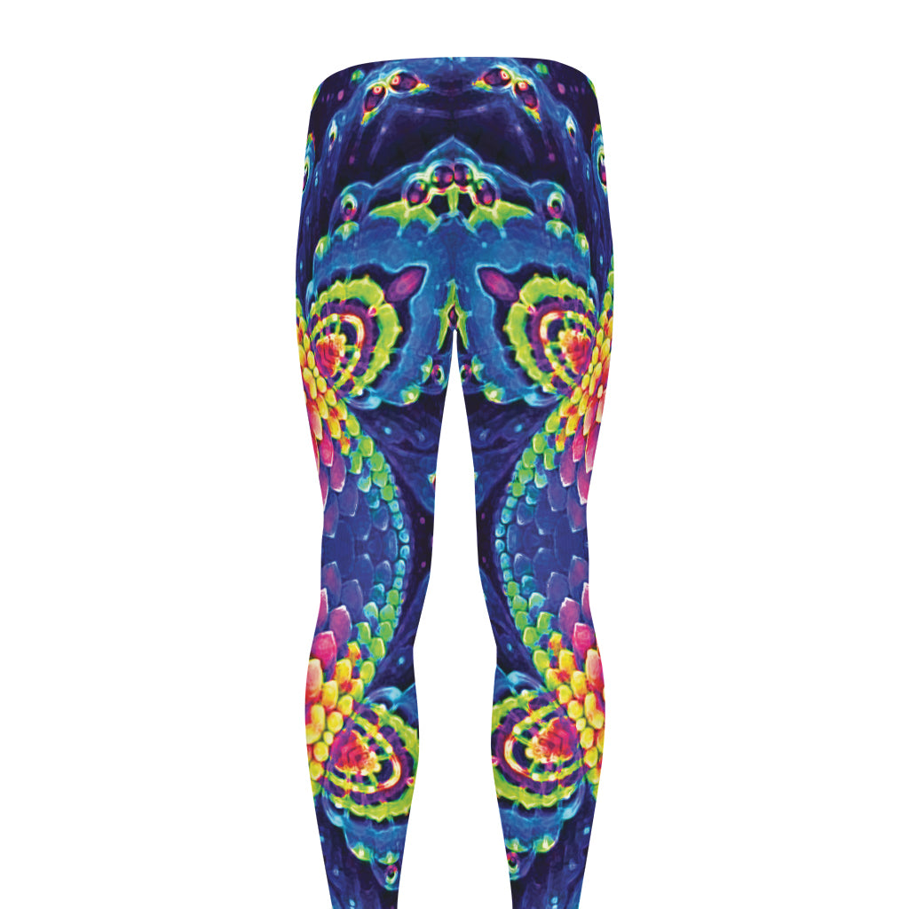 Colorful Psychedelic Kaleidoscope Print Men's leggings