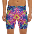 Colorful Psychedelic Kaleidoscope Print Men's Long Boxer Briefs