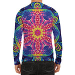 Colorful Psychedelic Kaleidoscope Print Men's Long Sleeve Rash Guard