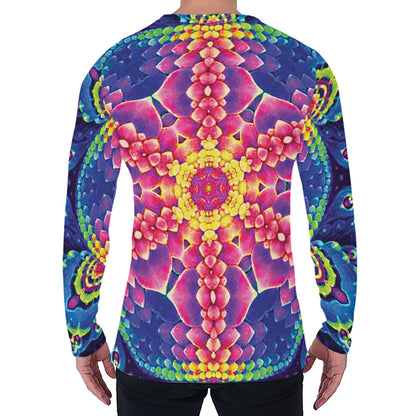 Colorful Psychedelic Kaleidoscope Print Men's Long Sleeve T-Shirt