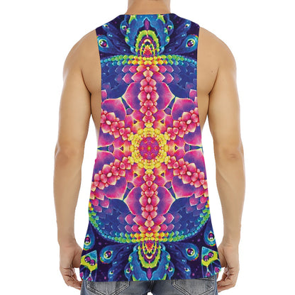 Colorful Psychedelic Kaleidoscope Print Men's Muscle Tank Top