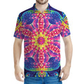 Colorful Psychedelic Kaleidoscope Print Men's Polo Shirt