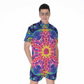 Colorful Psychedelic Kaleidoscope Print Men's Romper