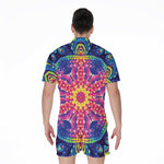 Colorful Psychedelic Kaleidoscope Print Men's Rompers