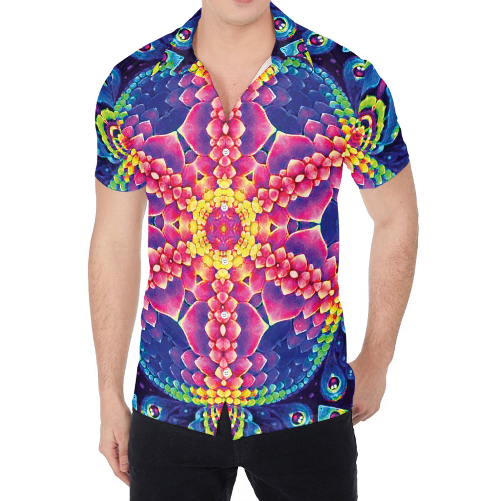 Colorful Psychedelic Kaleidoscope Print Men's Shirt