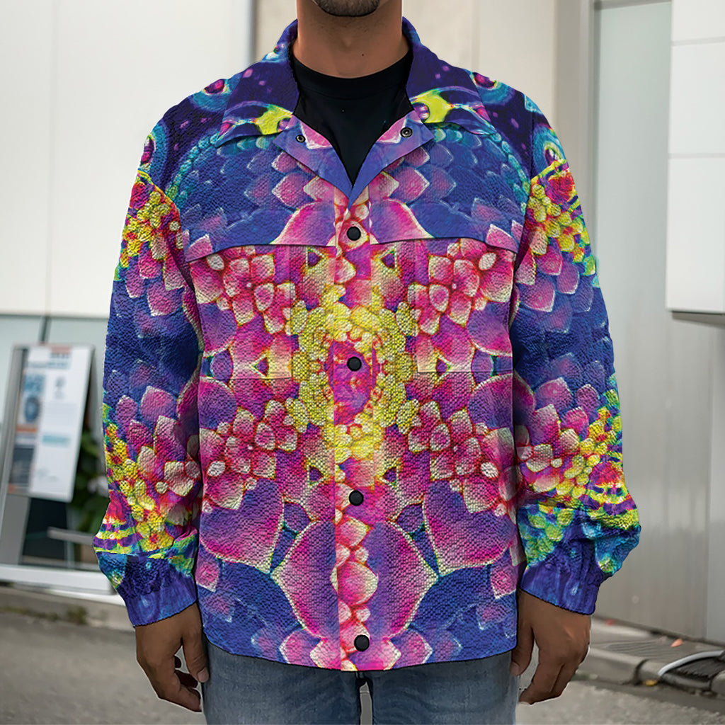 Colorful Psychedelic Kaleidoscope Print Men's Shirt Jacket