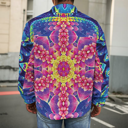 Colorful Psychedelic Kaleidoscope Print Men's Shirt Jacket