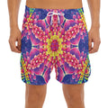 Colorful Psychedelic Kaleidoscope Print Men's Split Running Shorts