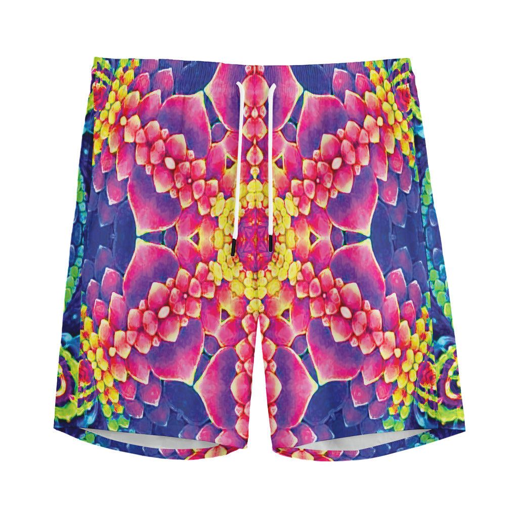 Colorful Psychedelic Kaleidoscope Print Men's Sports Shorts