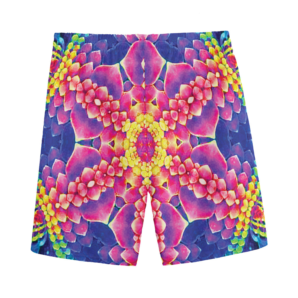 Colorful Psychedelic Kaleidoscope Print Men's Sports Shorts