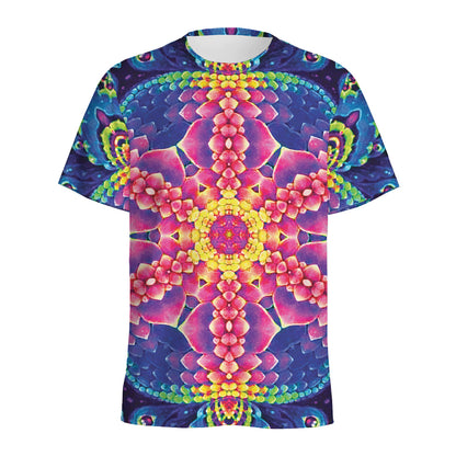 Colorful Psychedelic Kaleidoscope Print Men's Sports T-Shirt