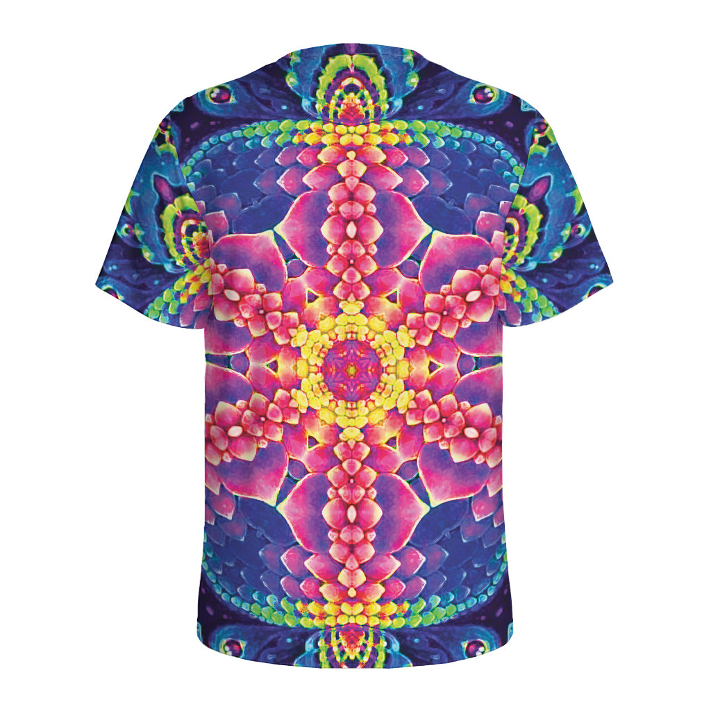 Colorful Psychedelic Kaleidoscope Print Men's Sports T-Shirt