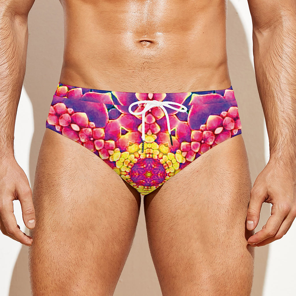 Colorful Psychedelic Kaleidoscope Print Men's Swim Briefs