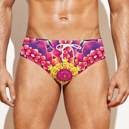 Colorful Psychedelic Kaleidoscope Print Men's Swim Briefs