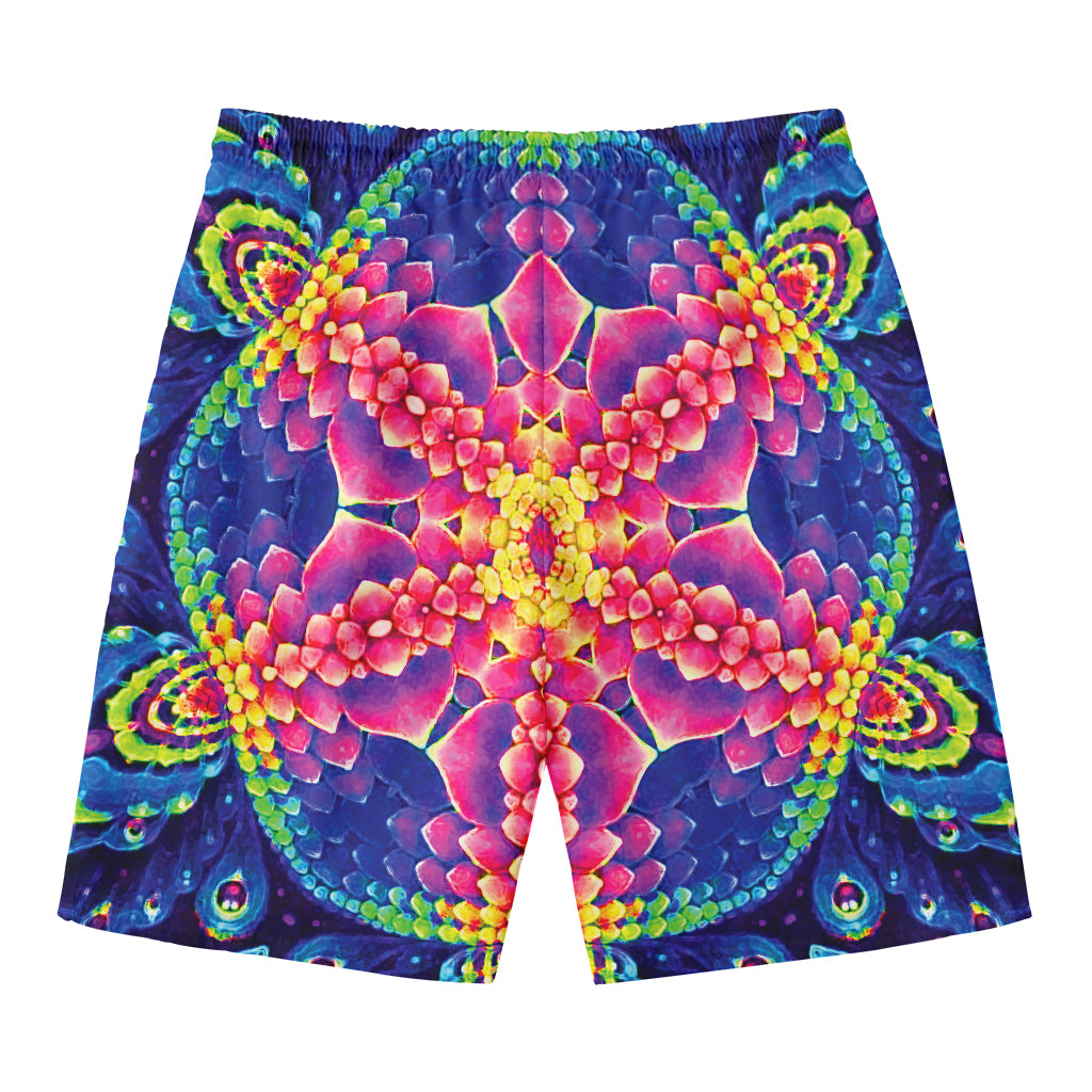 Colorful Psychedelic Kaleidoscope Print Men's Swim Trunks