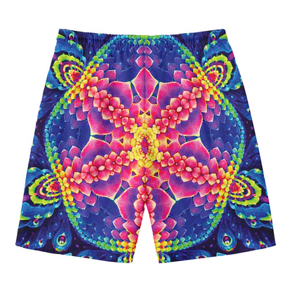 Colorful Psychedelic Kaleidoscope Print Men's Swim Trunks