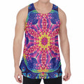 Colorful Psychedelic Kaleidoscope Print Men's Velvet Tank Top