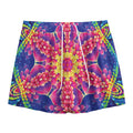 Colorful Psychedelic Kaleidoscope Print Mesh Shorts