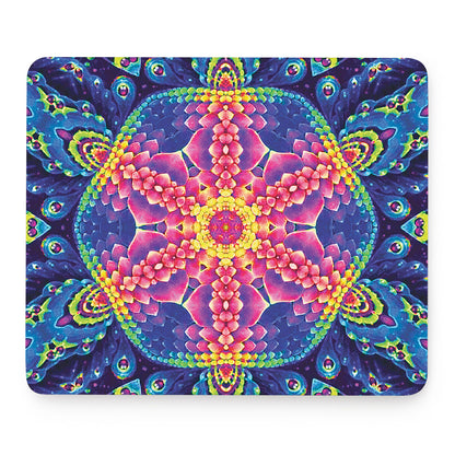 Colorful Psychedelic Kaleidoscope Print Mouse Pad