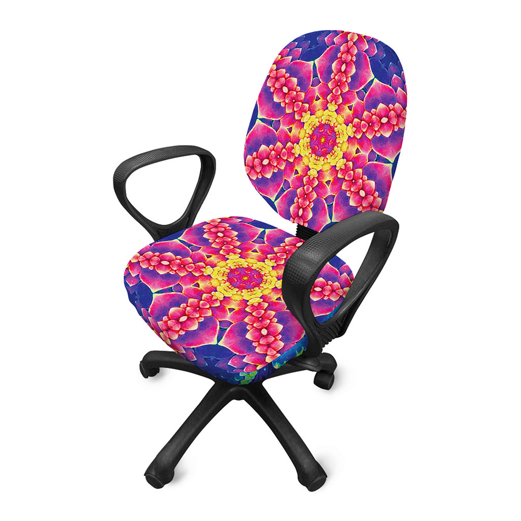 Colorful Psychedelic Kaleidoscope Print Office Chair Cover
