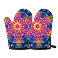 Colorful Psychedelic Kaleidoscope Print Oven Mitts