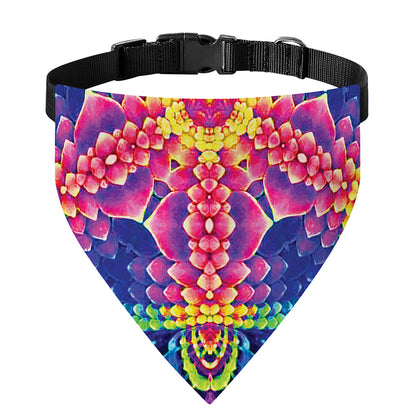 Colorful Psychedelic Kaleidoscope Print Over The Collar Dog Bandana