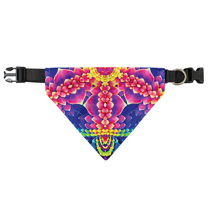 Colorful Psychedelic Kaleidoscope Print Over The Collar Dog Bandana