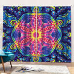 Colorful Psychedelic Kaleidoscope Print Pencil Pleat Curtains