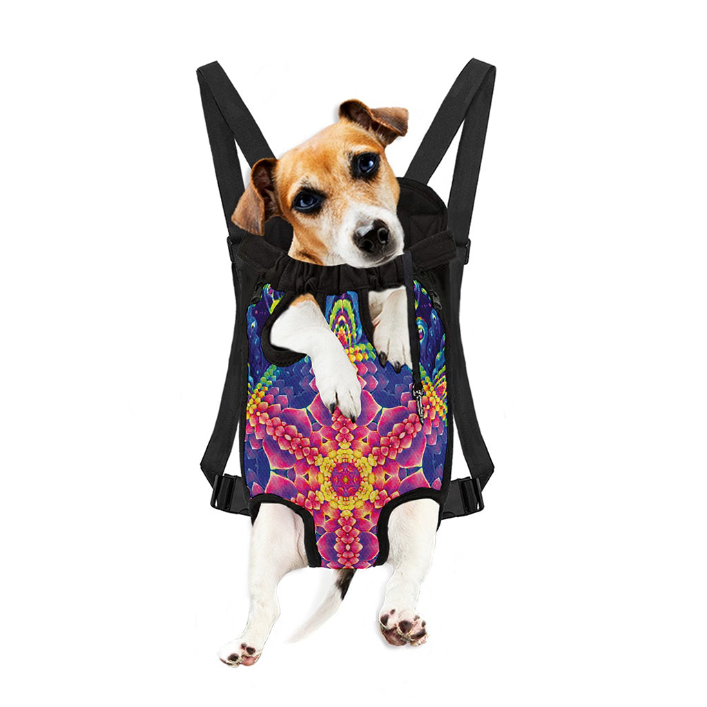 Colorful Psychedelic Kaleidoscope Print Pet Carrier Backpack