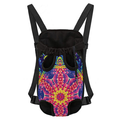 Colorful Psychedelic Kaleidoscope Print Pet Carrier Backpack