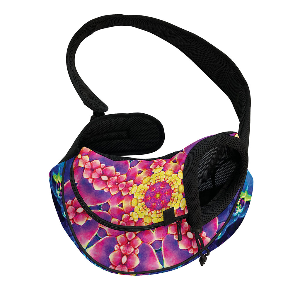 Colorful Psychedelic Kaleidoscope Print Pet Sling Carrier