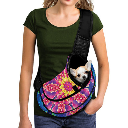 Colorful Psychedelic Kaleidoscope Print Pet Sling Carrier