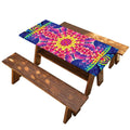 Colorful Psychedelic Kaleidoscope Print Picnic Table Cover