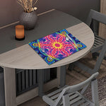 Colorful Psychedelic Kaleidoscope Print Placemat