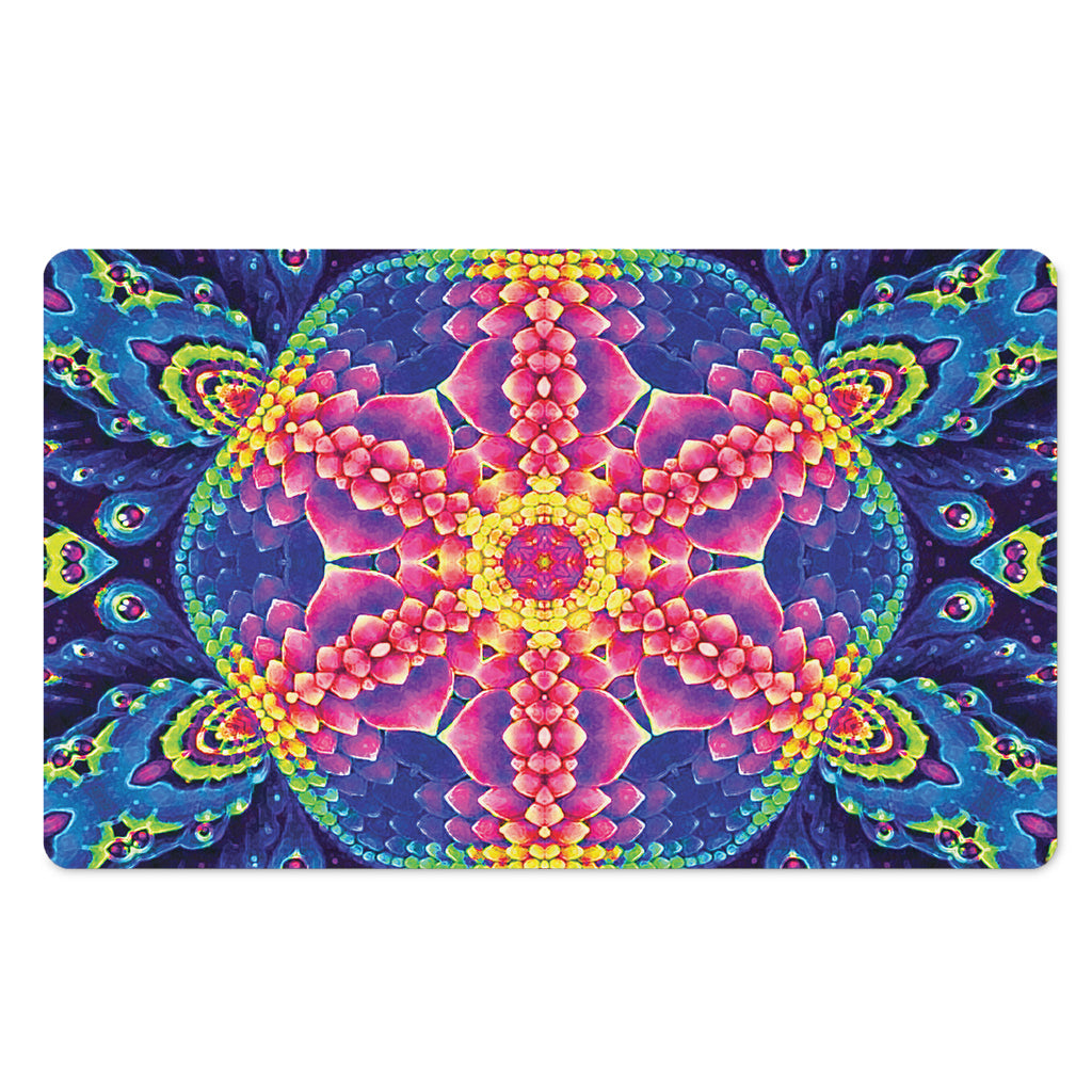 Colorful Psychedelic Kaleidoscope Print Polyester Doormat