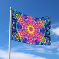 Colorful Psychedelic Kaleidoscope Print Polyester Flag