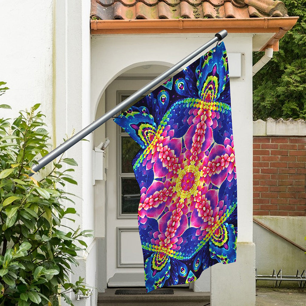 Colorful Psychedelic Kaleidoscope Print Polyester Flag
