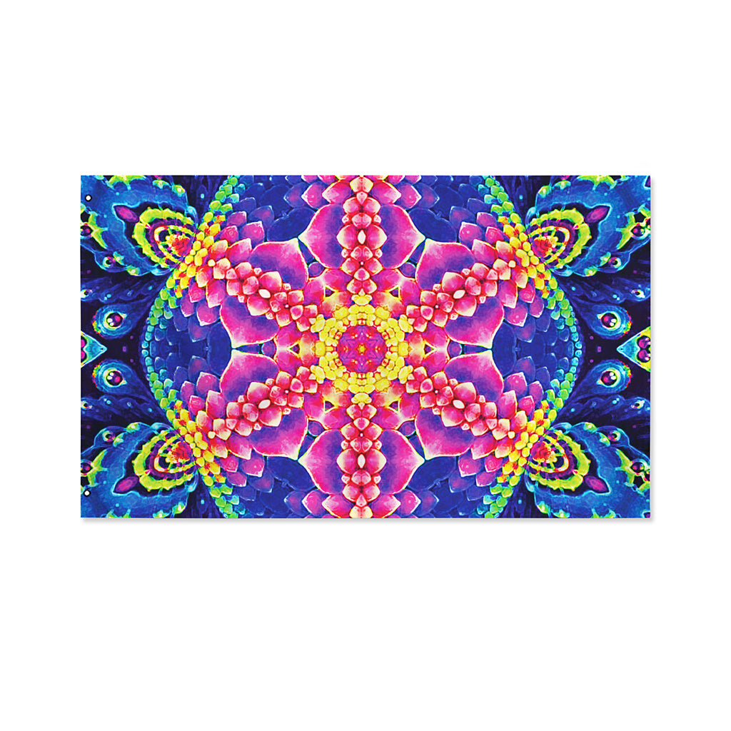 Colorful Psychedelic Kaleidoscope Print Polyester Flag