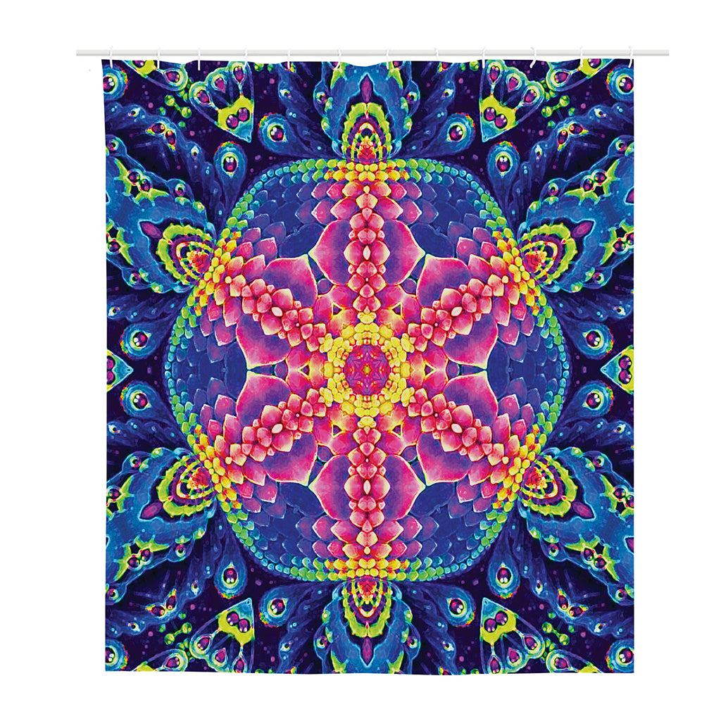 Colorful Psychedelic Kaleidoscope Print Polyester Shower Curtain