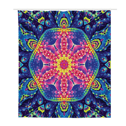 Colorful Psychedelic Kaleidoscope Print Polyester Shower Curtain