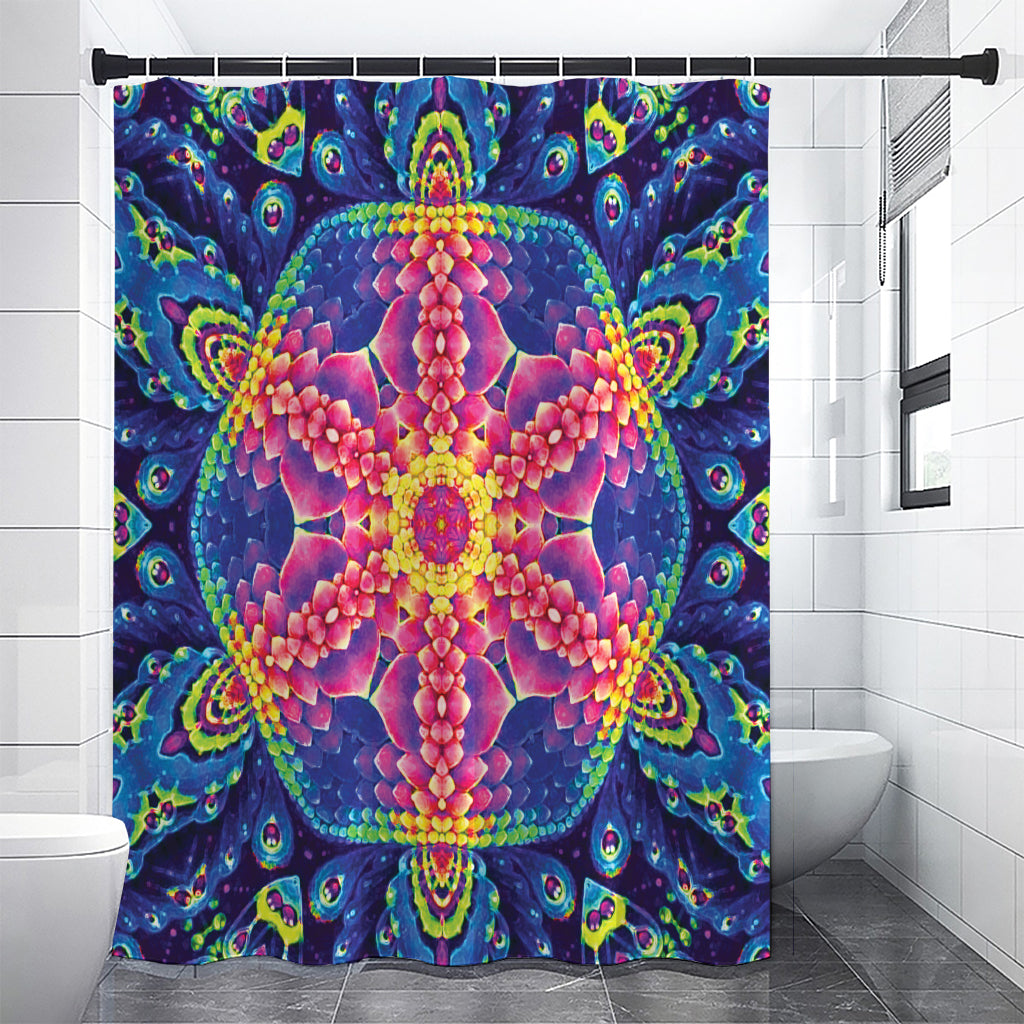 Colorful Psychedelic Kaleidoscope Print Premium Shower Curtain