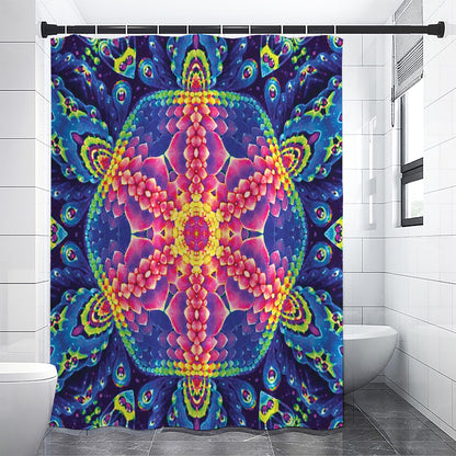 Colorful Psychedelic Kaleidoscope Print Premium Shower Curtain