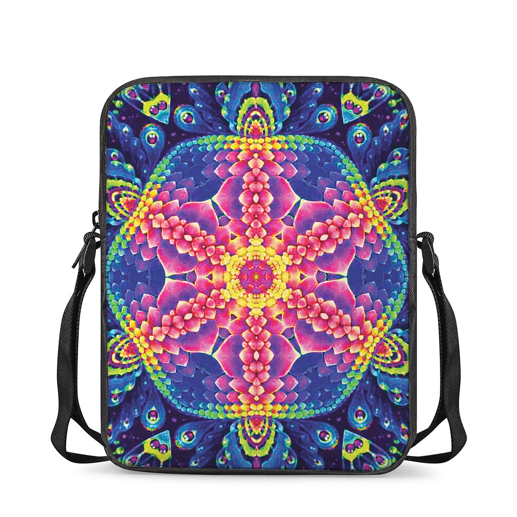 Colorful Psychedelic Kaleidoscope Print Rectangular Crossbody Bag