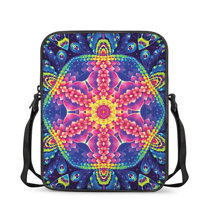Colorful Psychedelic Kaleidoscope Print Rectangular Crossbody Bag