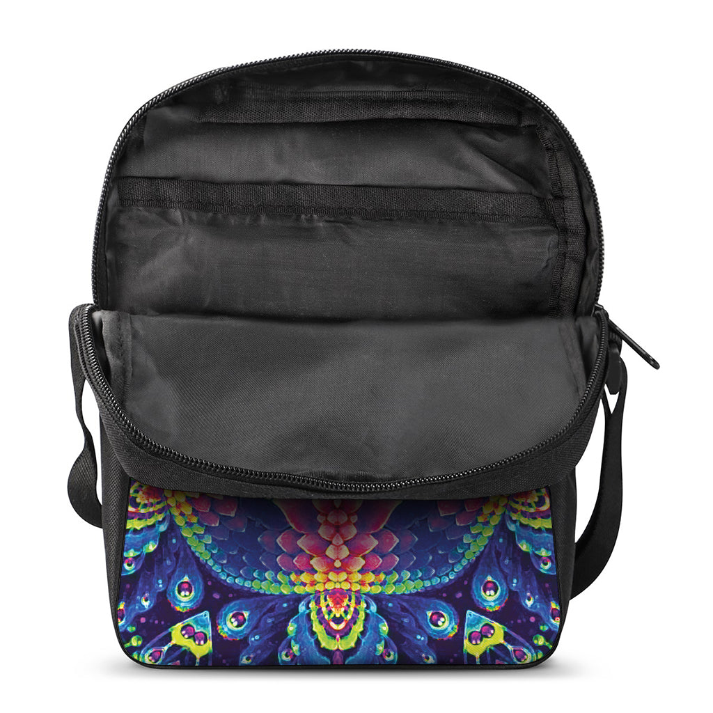 Colorful Psychedelic Kaleidoscope Print Rectangular Crossbody Bag