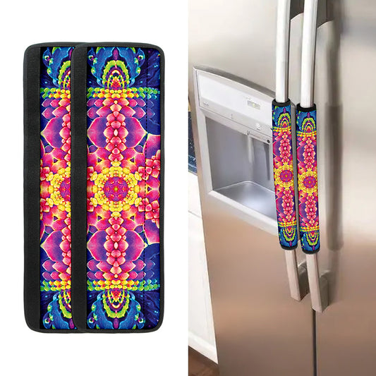 Colorful Psychedelic Kaleidoscope Print Refrigerator Handle Covers