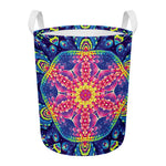 Colorful Psychedelic Kaleidoscope Print Round Laundry Basket